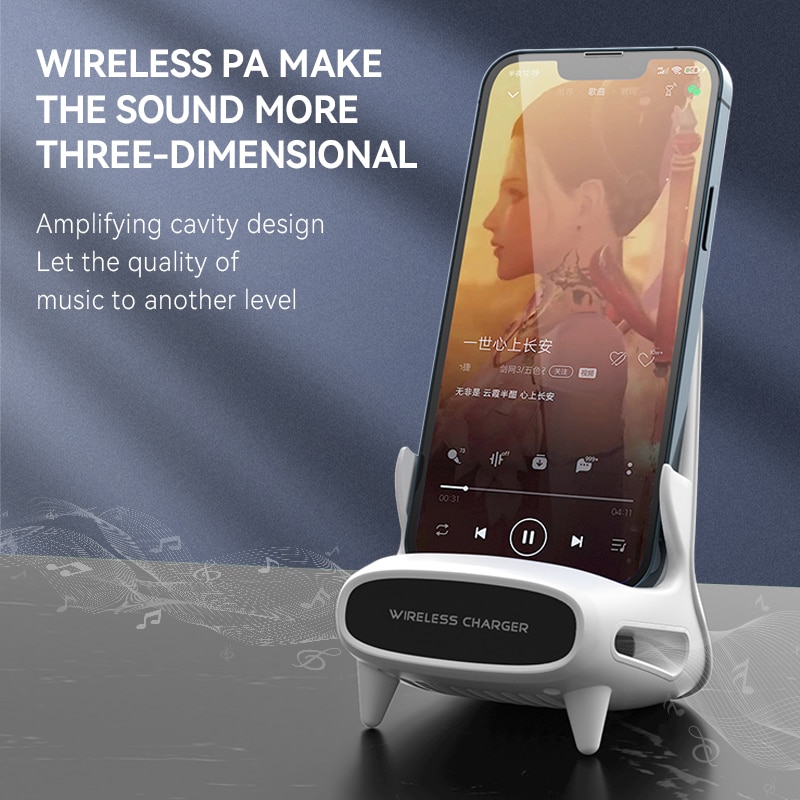 Zeallion Đế Sạc Để Bàn Không Dây 15W Đế Sạc Nhanh Type C Cảm Ứng Cho iPhone Samsung Xiaomi Vivo Oppo Trạm Sạc Điện Thoại