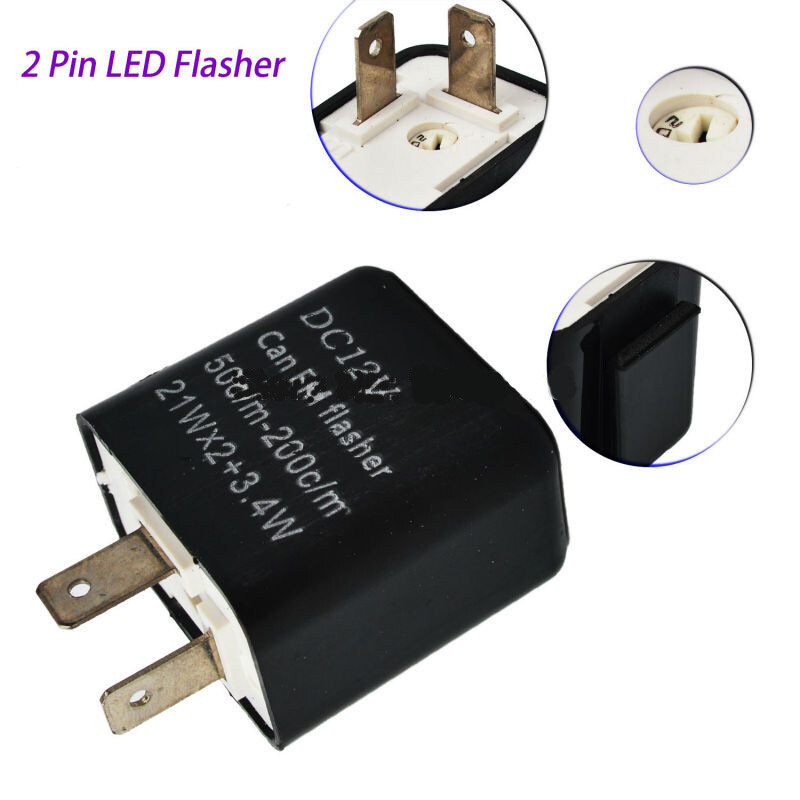Đèn Nháy Geartronic Cho Xe Mô Tô, Đèn Xi Nhan Màu Đen 12V Điều Chỉnh Tốc Độ 2 Chấu