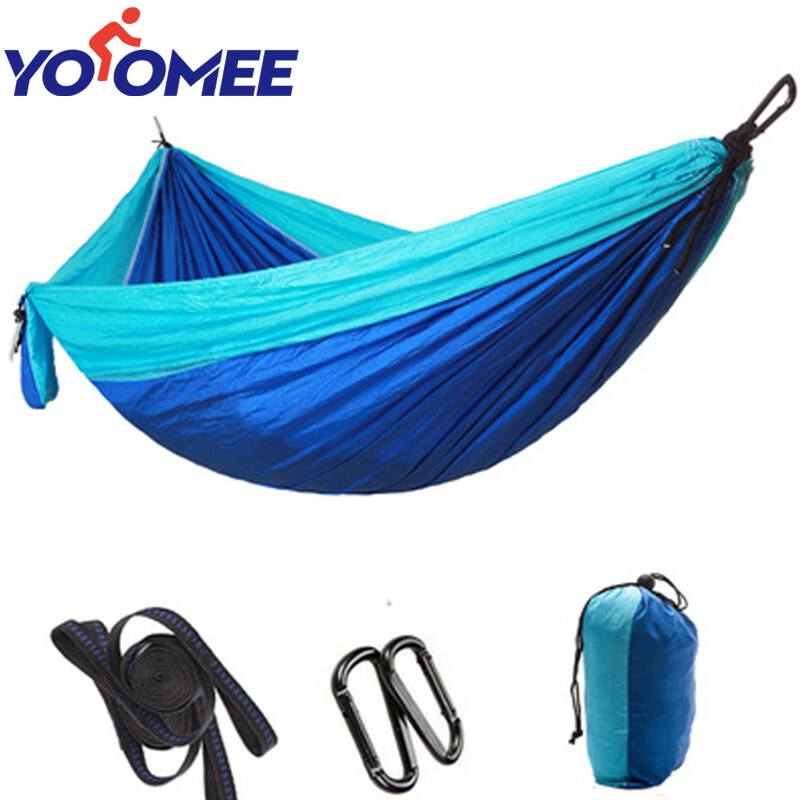 Yoomee Võng Cắm Trại Đôi Cỡ Lớn Võng Dây Đeo Cây Di Động Võng Du Lịch Bằng Nylon 210T Võng Dù Nhẹ