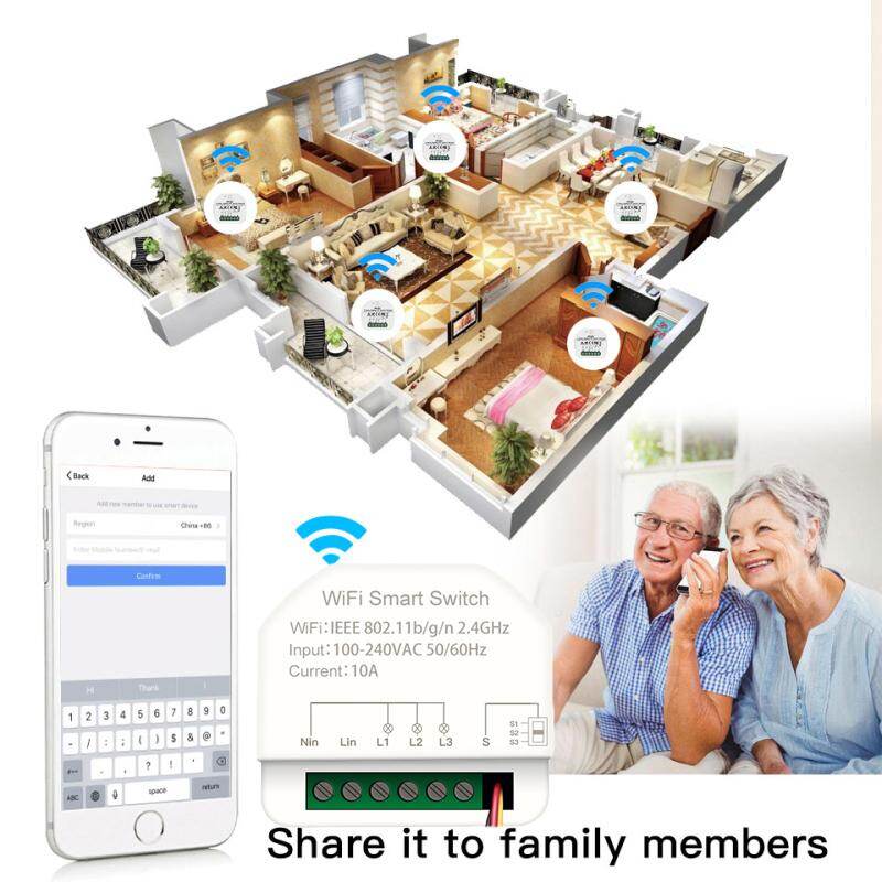 Dueplay Công Tắc Thông Minh Tuya APP Bộ Ngắt WiFi Mô-đun Rơ Le Hẹn Giờ Gắn Tường Điều Khiển Từ Xa Goo Gle Home Amazon Alexa