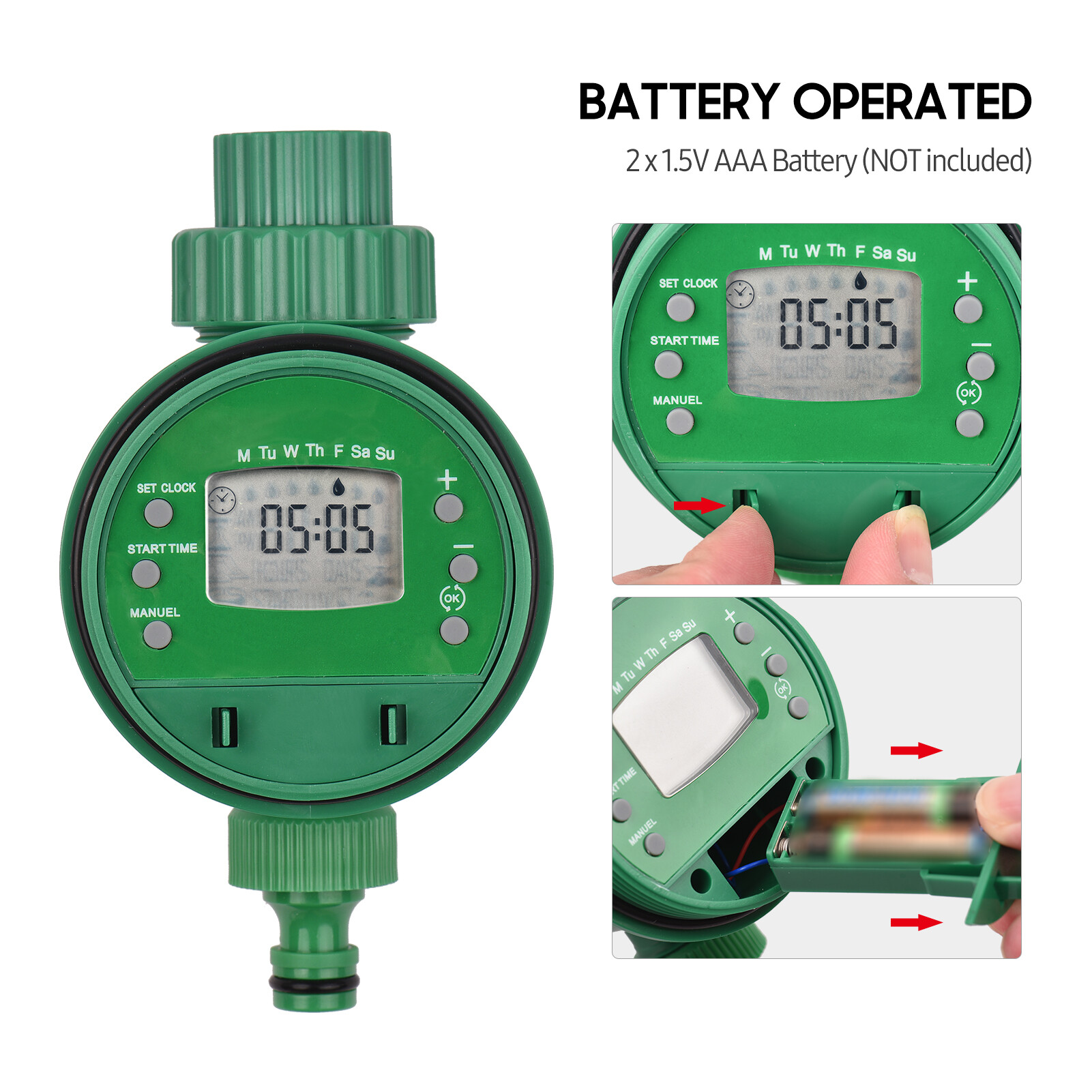 Meterk Digital Automatic Watering Timer Programmed Garden Irrigation Timer Battery Operated Intelligent Water Irrigation Controller for Lawn Farmland Courtyard Greenhouse