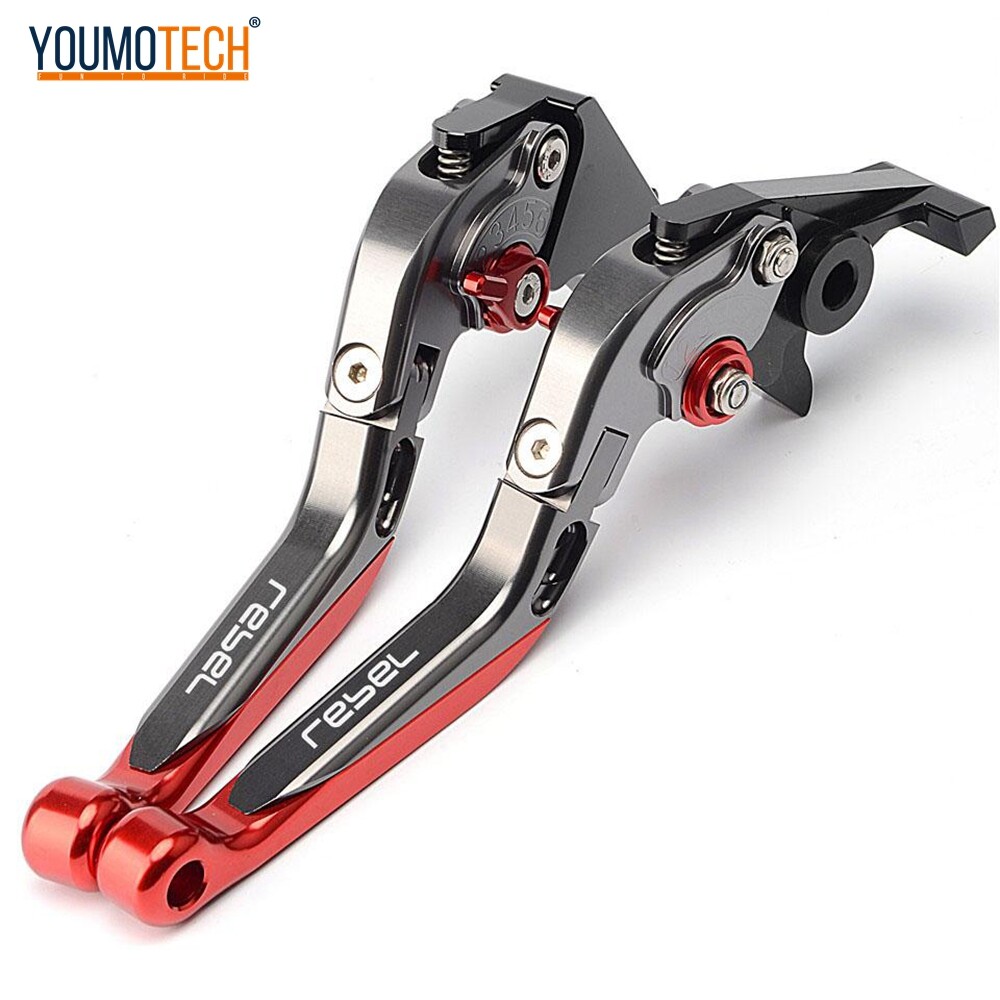 For Honda CMX 500/300 Rebel 2017-2023 CMX500 CMX300 Rebel500/300 Motorcycle Adjustable Folding Brake Clutch Levers Folding Extendable Adjustable CNC Aluminum With REBEL LOGO Handle Lever Rebel 300 Rebel 500 accessories