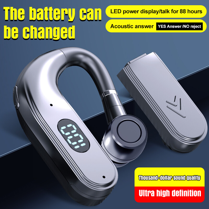 Tai Nghe Doanh Nhân Đơn Tai Nghe Không Dây 5.2 Tương Thích Bluetooth Pin Thay Thế X5 Với Màn Hình Kỹ Thuật Số Công Suất LED