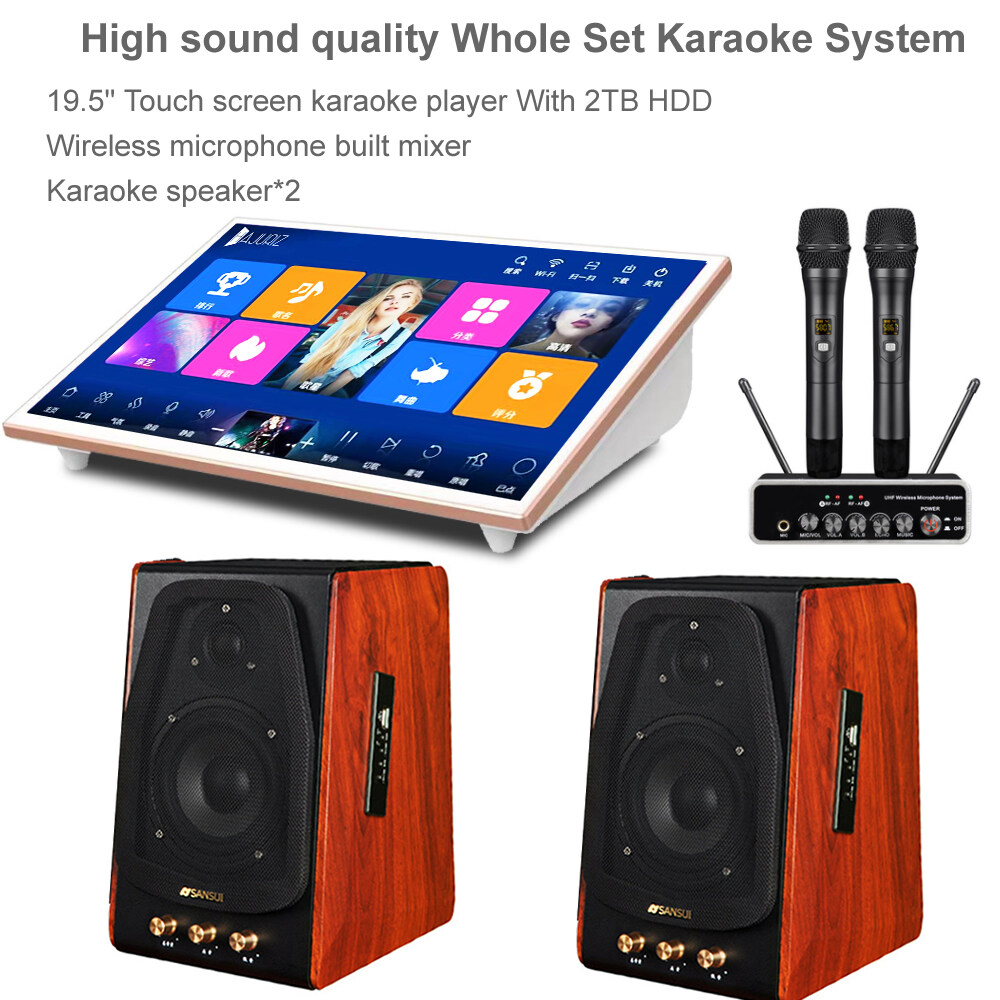 Whole set Karaoke system,19.5''Touch screen Karaoke machine,2TB HDD