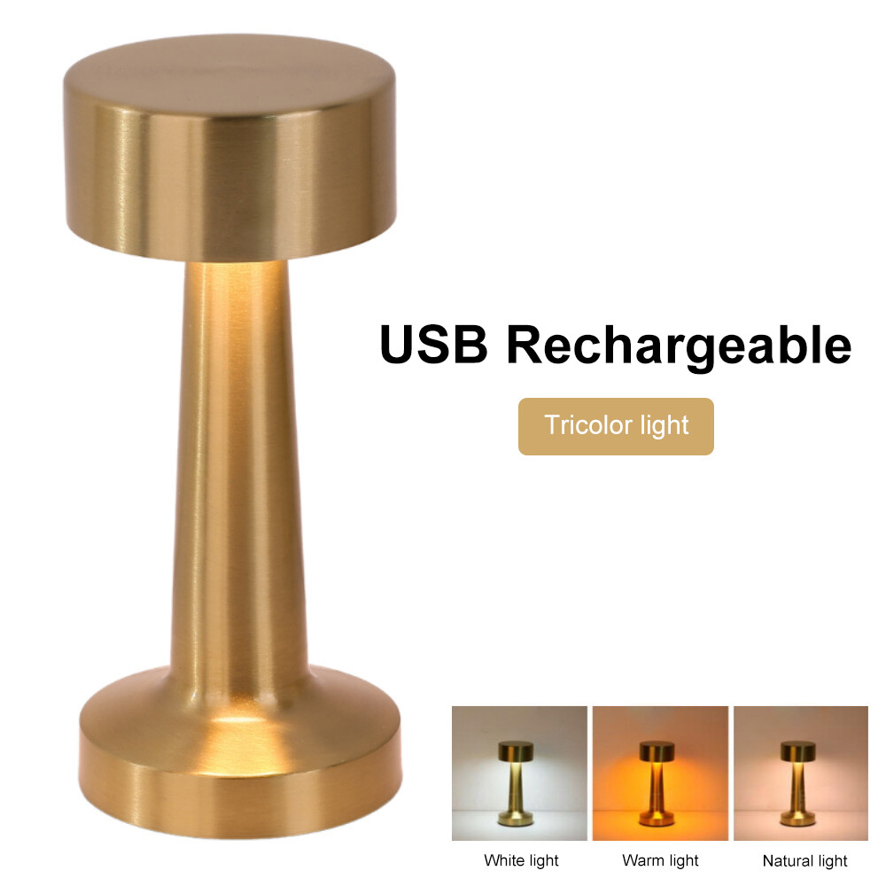 Retro table lamp metal touch decoration bar coffee table restaurant decoration lamp table LED rechargeable night light