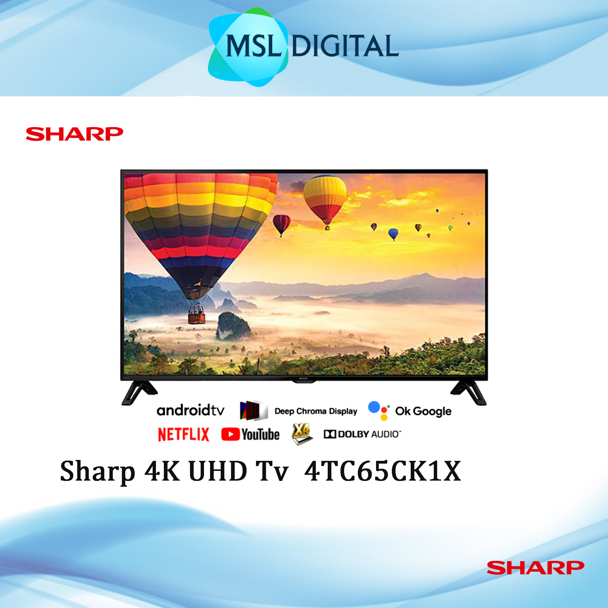 SHARP AQUOS 65 Inch 4K UHD Android TV 4TC65CK1X Lazada