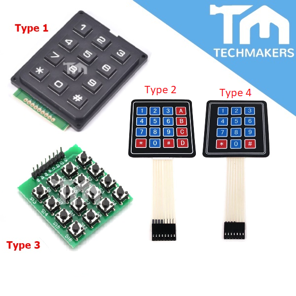 12/16 Button Matrix Keypad Key Membrane Switch Button Arduino Raspberry ...
