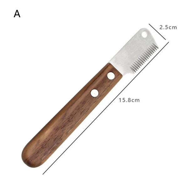 Good nice days💕Dog Comb Stainless Steel Wooden Handle Stripping Knife Pet Hair Remover Pluck