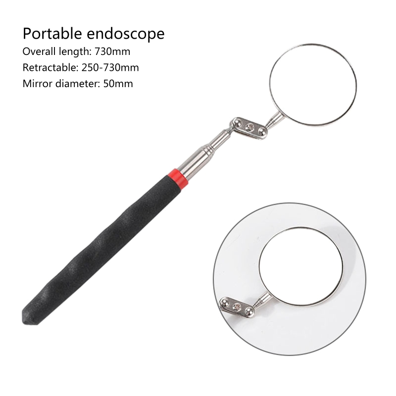 Telescoping Inspection Mirror Round Mirror Inspection Tool for Checking Vehicle Observing Eyelashes Mouth Small Parts