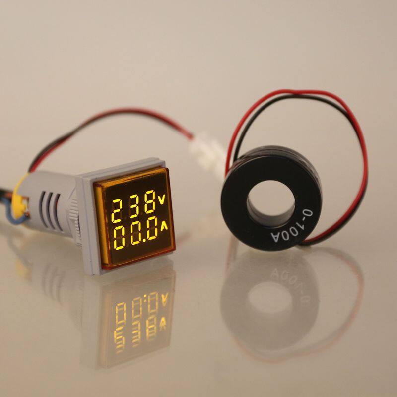 Square LED Digital Dual Display Voltmeter & Ammeter Voltage Gauge Current Meter AC 60-500V 0-100A
