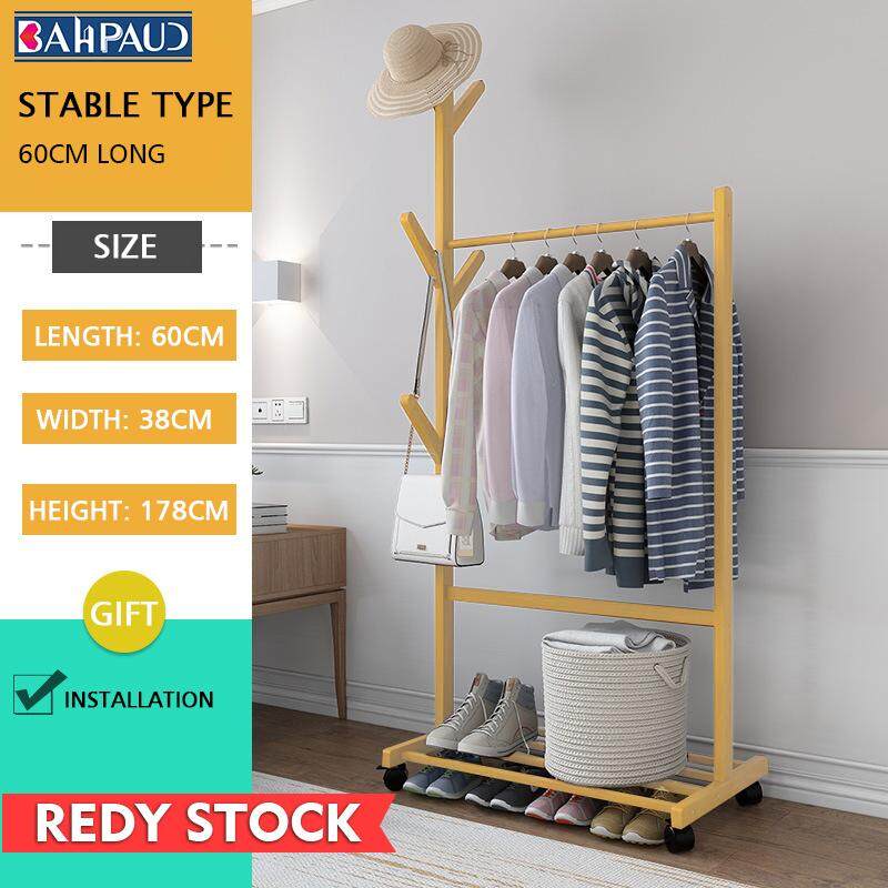 Bahpaud Bamboo Floor Coat Rack Simple Creative Living Room Bedroom Coat Rack