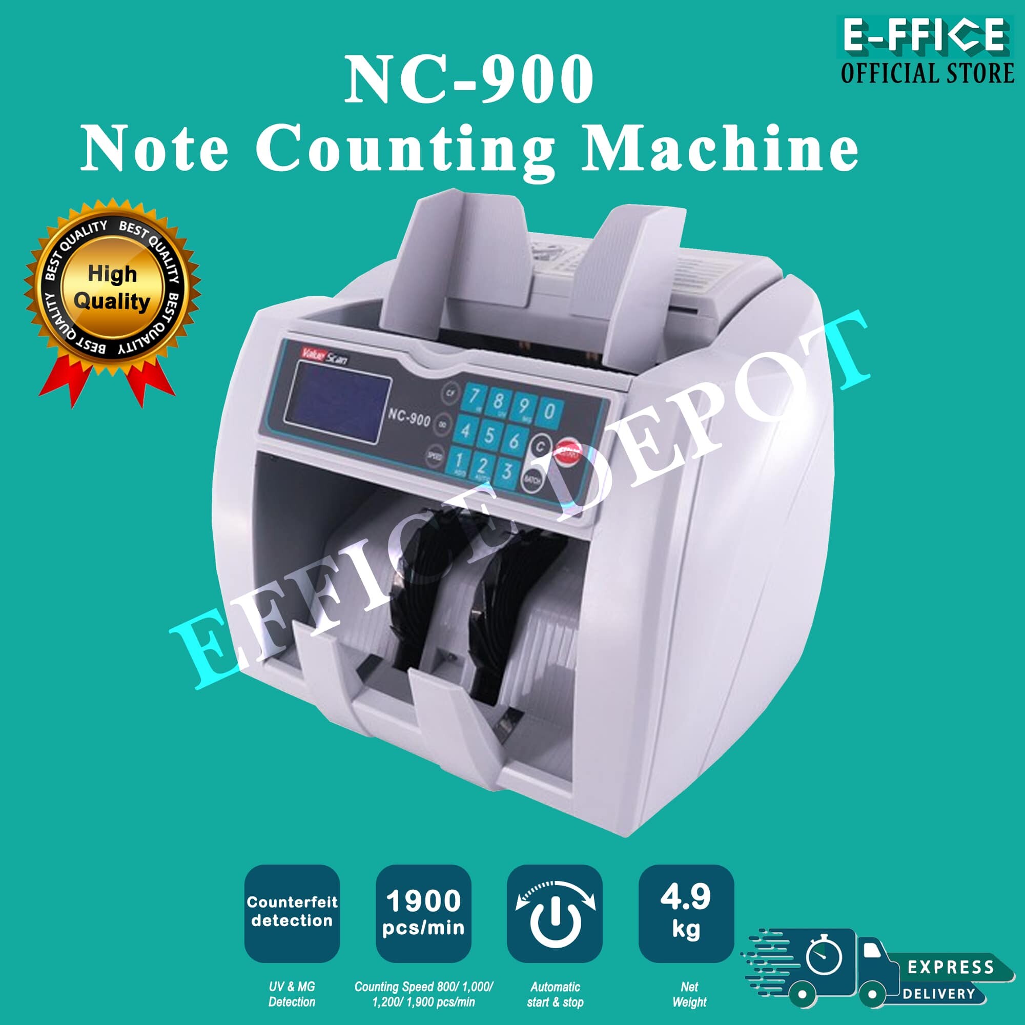 Effice Depot NC900 Single Currency Mix Value Money Counter Bank Note
