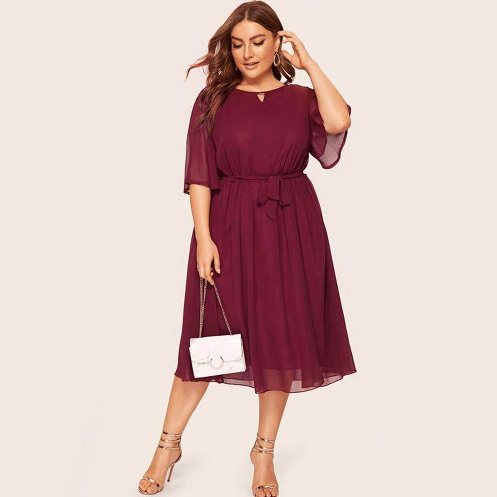 Women S Korean Style Plus Size Dresses Big Size Womens Plus Size