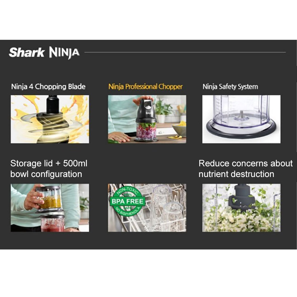 NINJA NJ1001KR Chopper Multi functional for Kitchen Rotate 0.5L