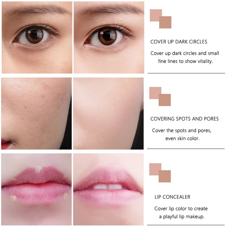 Concealer Foundation Cream Waterproof Long Lasting Deep Complexion Dark Circles Acne Marks Cover Spots Moisturize Face Makeup