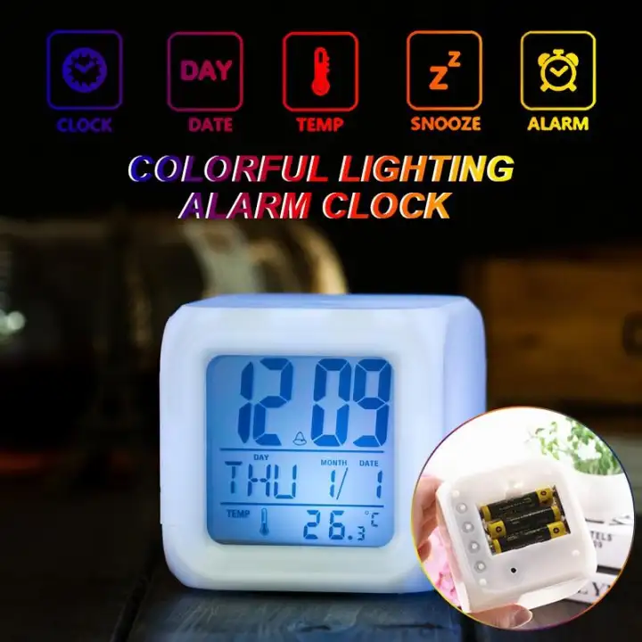 Colorful Digital Electronic Led Clock, Colorful Alarm Clock