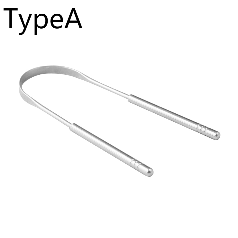 Tongue Scraper Cleaner for Adults Professional Eliminate Bad Breath Stainless Steel Metal Tongue Brush