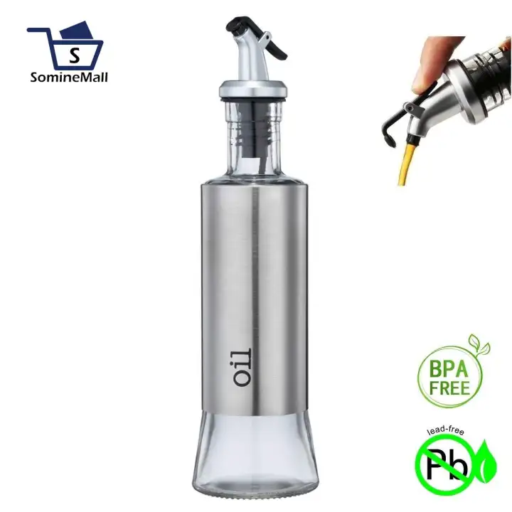 Olive Oil Vinegar And Sauce Dispenser Bottle With Funnel 11oz