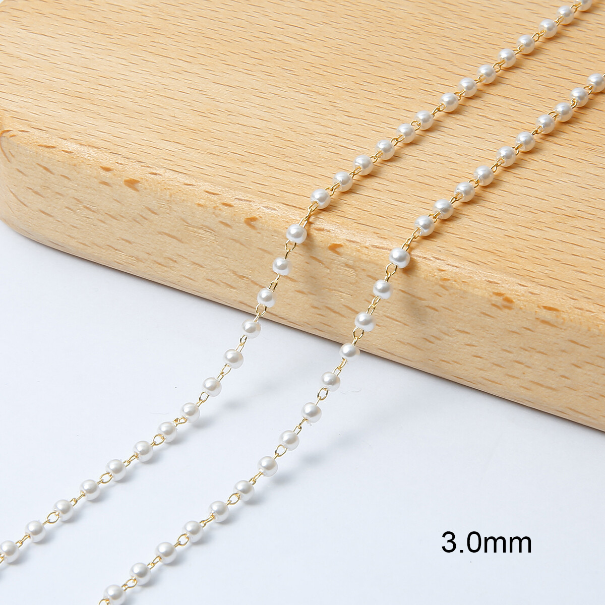 50cm/Bag Brass Copper Chain With 18K Gold Plated  Pearl Beads Charms Chain For DIY Necklace Bracelet Jewelry Making Accessories Handmade Supplies