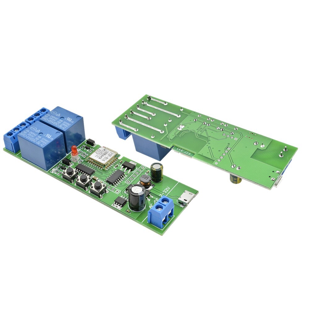 FocusAi Cửa Điều Khiển Từ Xa EWeLink 2 Kênh Module Chuyển Tiếp WiFi Smart Home APP Công Tắc Điều Khiển Từ Xa DC 7-32V