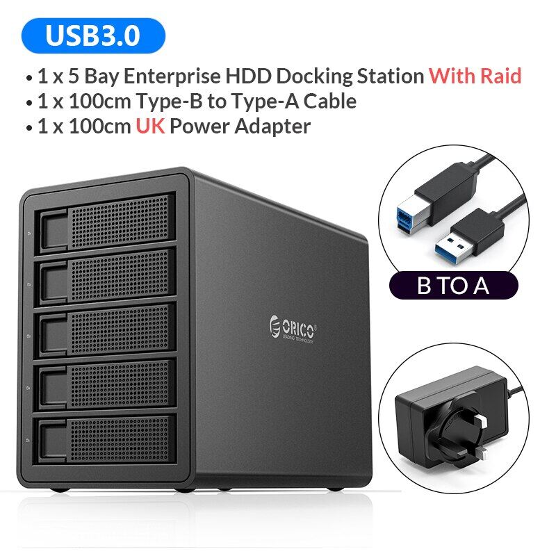Orico 35 series 4 bay 3.5'' sata to usb 3.0 hdd docking station with raid built-in 150w power dual chip hdd enclosure
