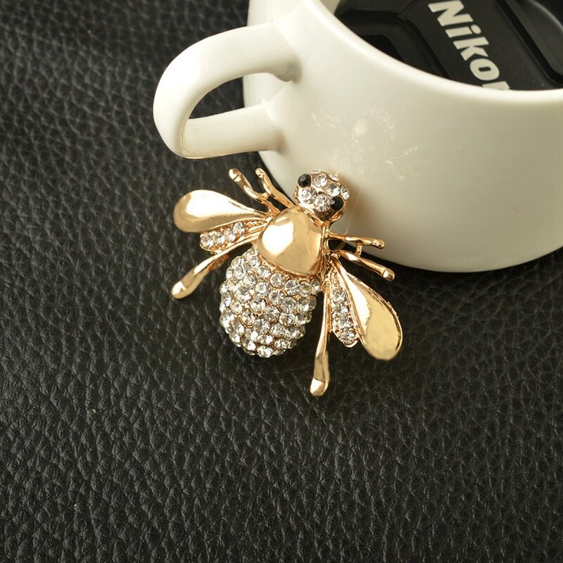 Rhinestone Animal Brooch Cute Alloy Bee Gold Brooch Women'S Fine Jewelry
