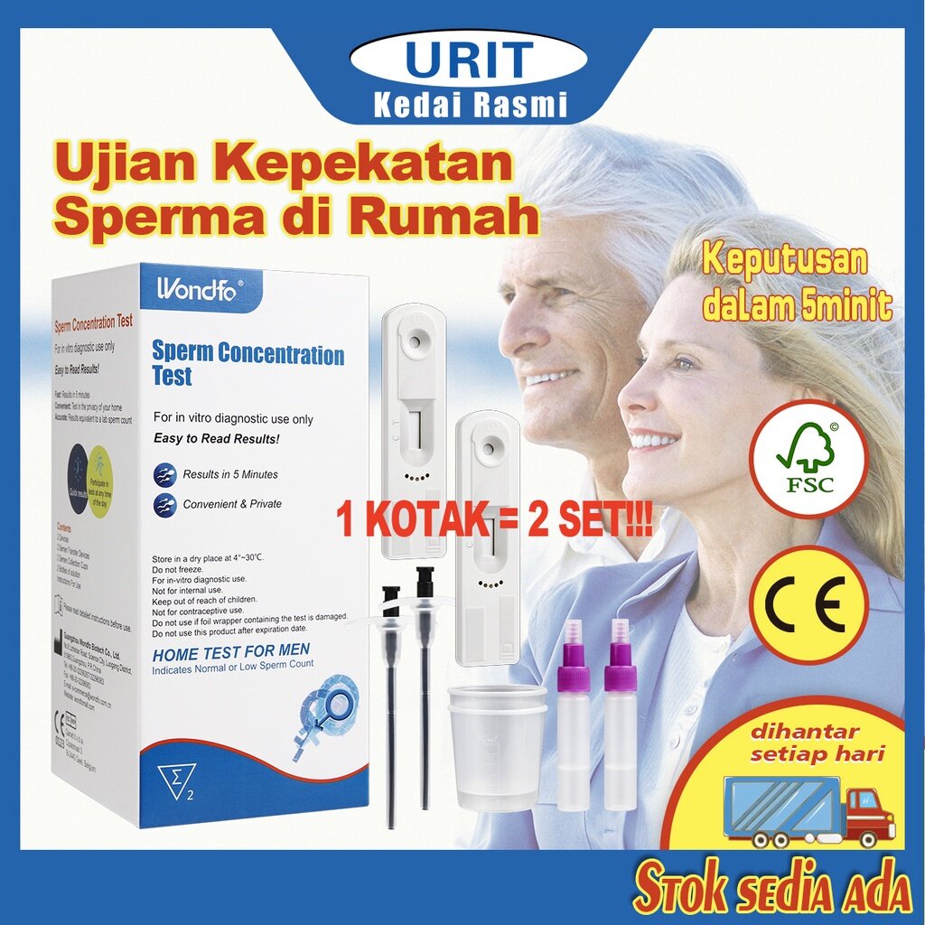 Ready Stock [POST IN 1DAY] 2 x Sperm Count Test Male Fertility Kit 2 Tests One Step Sperm