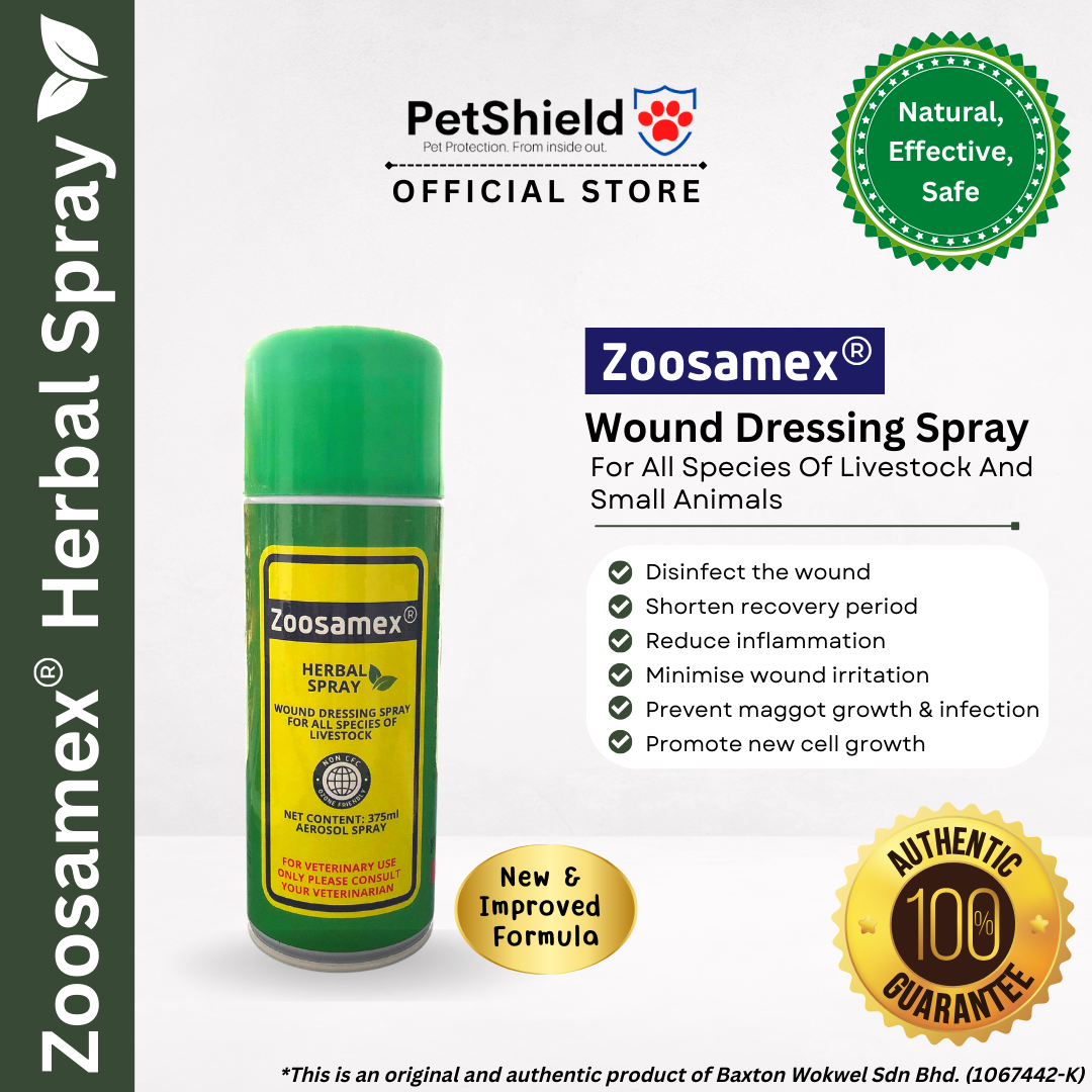 Zoosamex®️ Herbal Spray Wound Dressing 375ml//Wound Treatment/Semburan