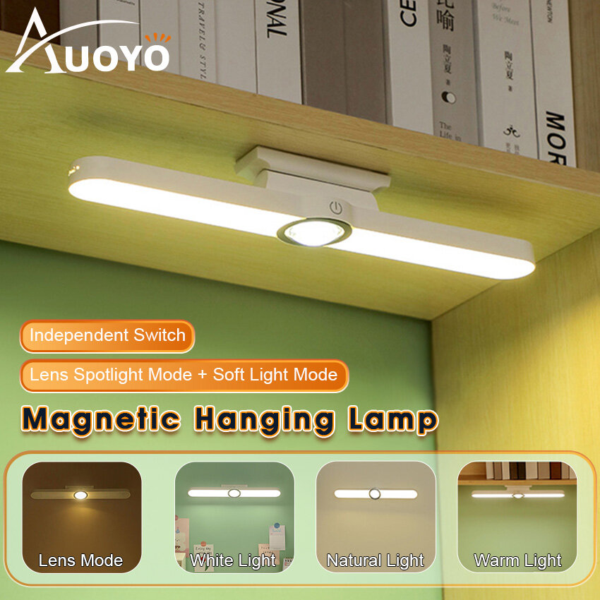 Auoyo Study Lamp Dual Mode Switch Absorption Three Color Reading Desk Lamp Dual Charging And Plugging Cool Lamp Wireless Desk Lamp Eye Protection Lamp Hanging Table Light