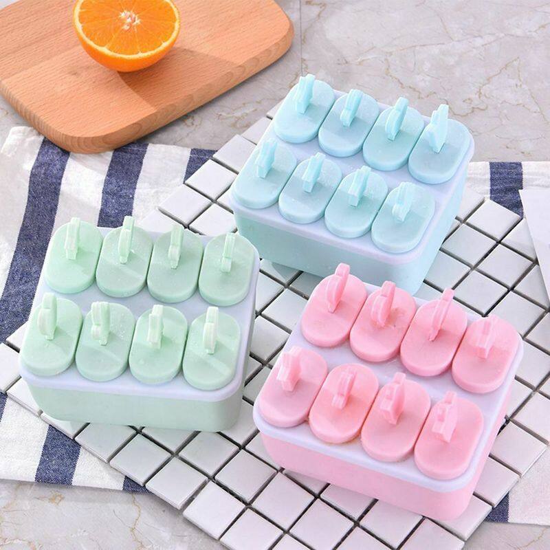 8 Grid Frozen Ice Cream Lolly Juice Maker Pop Mold Popsicle Mould Mould Icebox