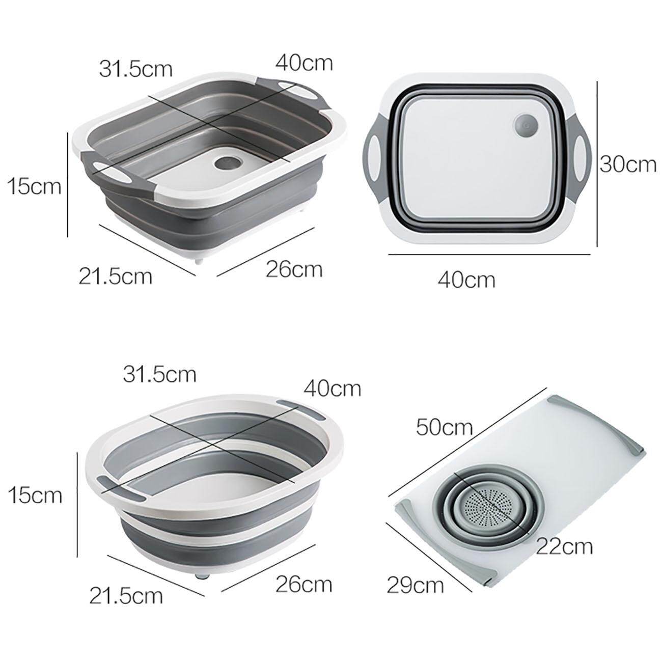 Homenhome Bồn Rửa Bát Giỏ Đựng Đồ Nhà Bếp Bằng Nhựa Có Thể Gập Lại Giỏ Trái Cây