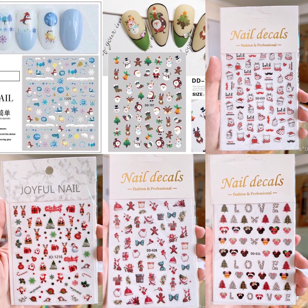 (Hàng mới về) Stick giáng sinh dán móng siêu dễ thương dành cho Nail