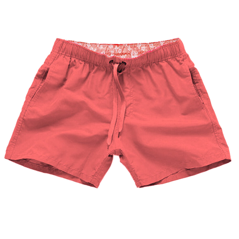 qizhangwei® Casual Solid Color Summer Beach Shorts Pants Men Drawstring Swimming Trunks