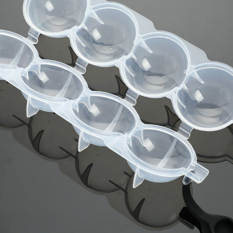 4-Pack DIY Round Ice Ball Maker - Plastic Sphere Mold For Whiskey Cocktails - Colored Silicone Lids