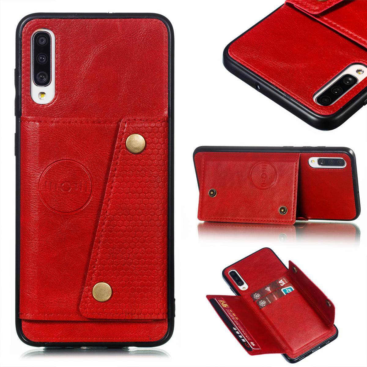 Cho Samsung A70 a70s da trường hợp nhiều Folio lật Bìa Wallet trở lại trường hợp vỏ, có thể làm việc với gắn trên xe hơi, ẩn thẻ tín dụng ID khe giữ, retro nút kim loại clasp, đứng hỗ trợ