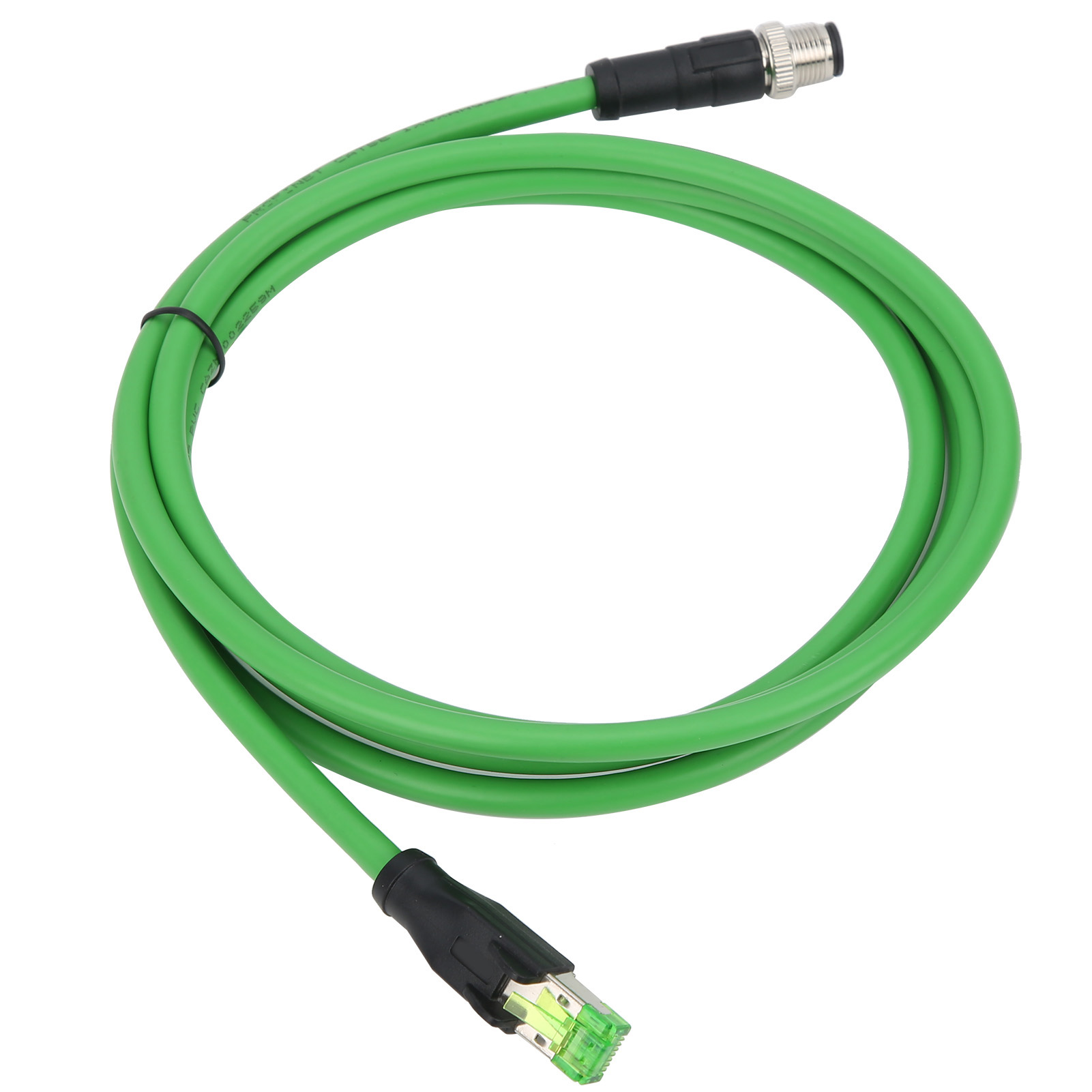 Patch Cord M12 RJ45 Connector Ethernet Shielded Cable 24 AWG Wire IP67 Waterproof