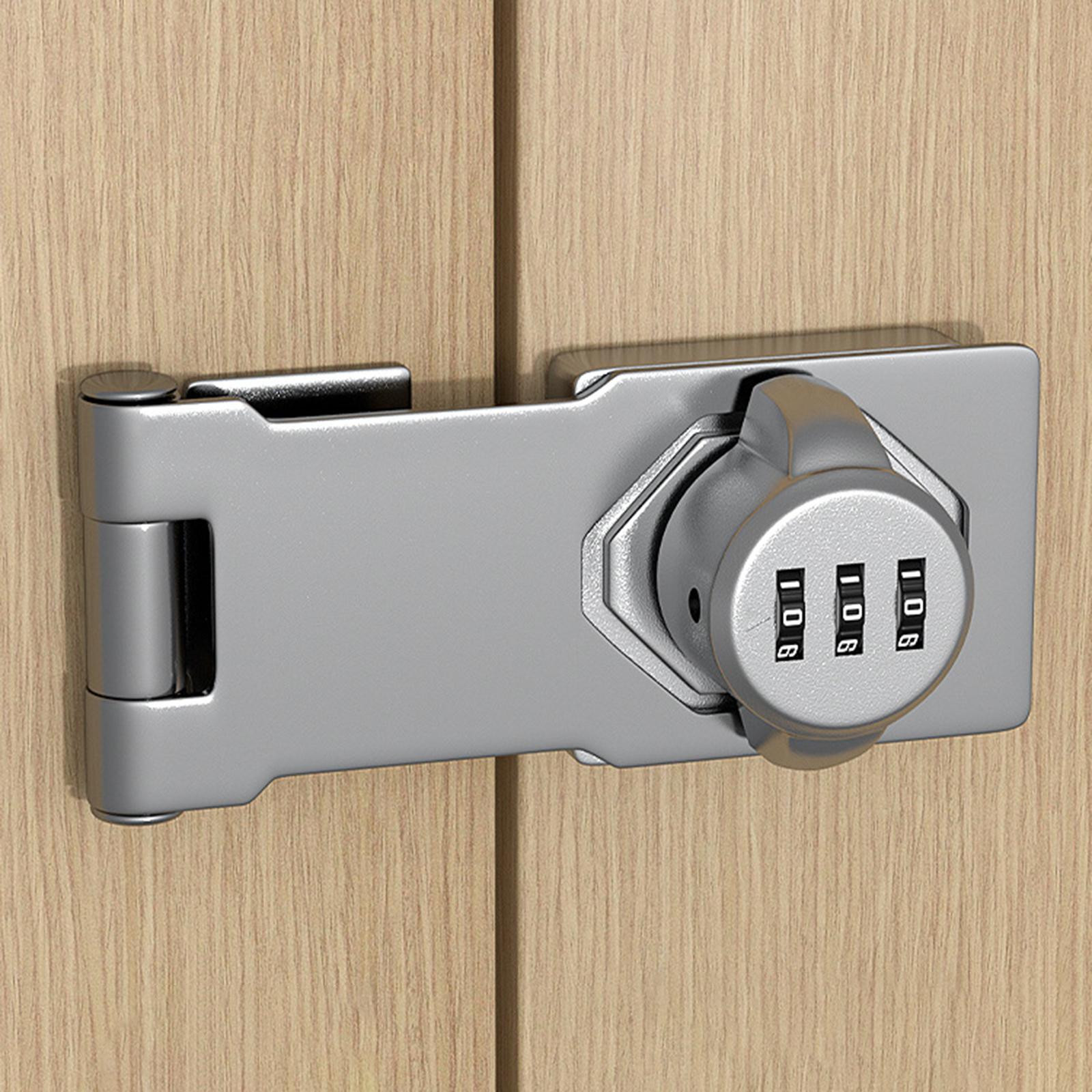 Serbery Mechanical Password Lock Mechanical, Sliding Buckle Cabinet Password Slide Latch Lock for Garage Small Doors Pet Doors