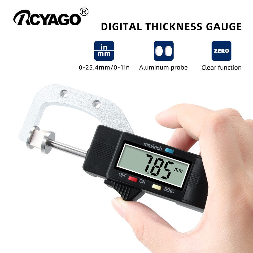 RCYAGO Portabel Digital Thickness Gauge LCD Display Thickness Measurement for Pearls Beads Leather