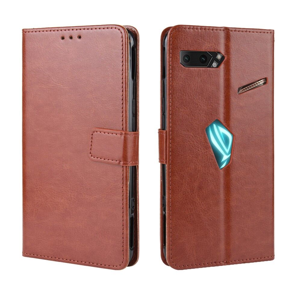 Flip case asus rog phone ii wallet leather back cover asus rog phone 2 zs660kl phone casing