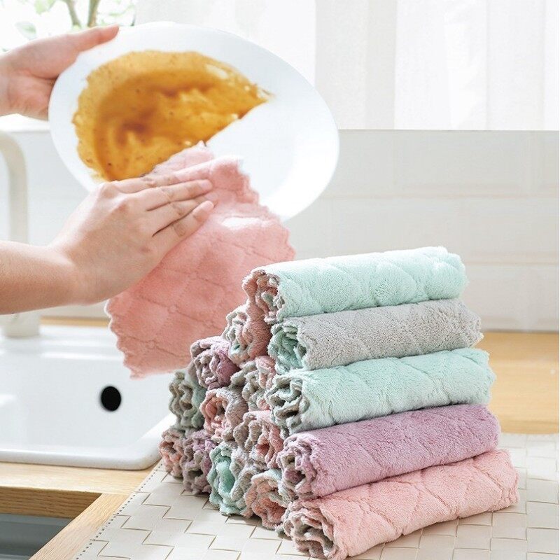 Microfiber Kitchen Dish Cloth Super Absorbent High-Efficiency Tableware Towel Kitchen Tools Household Cleaning Cloths