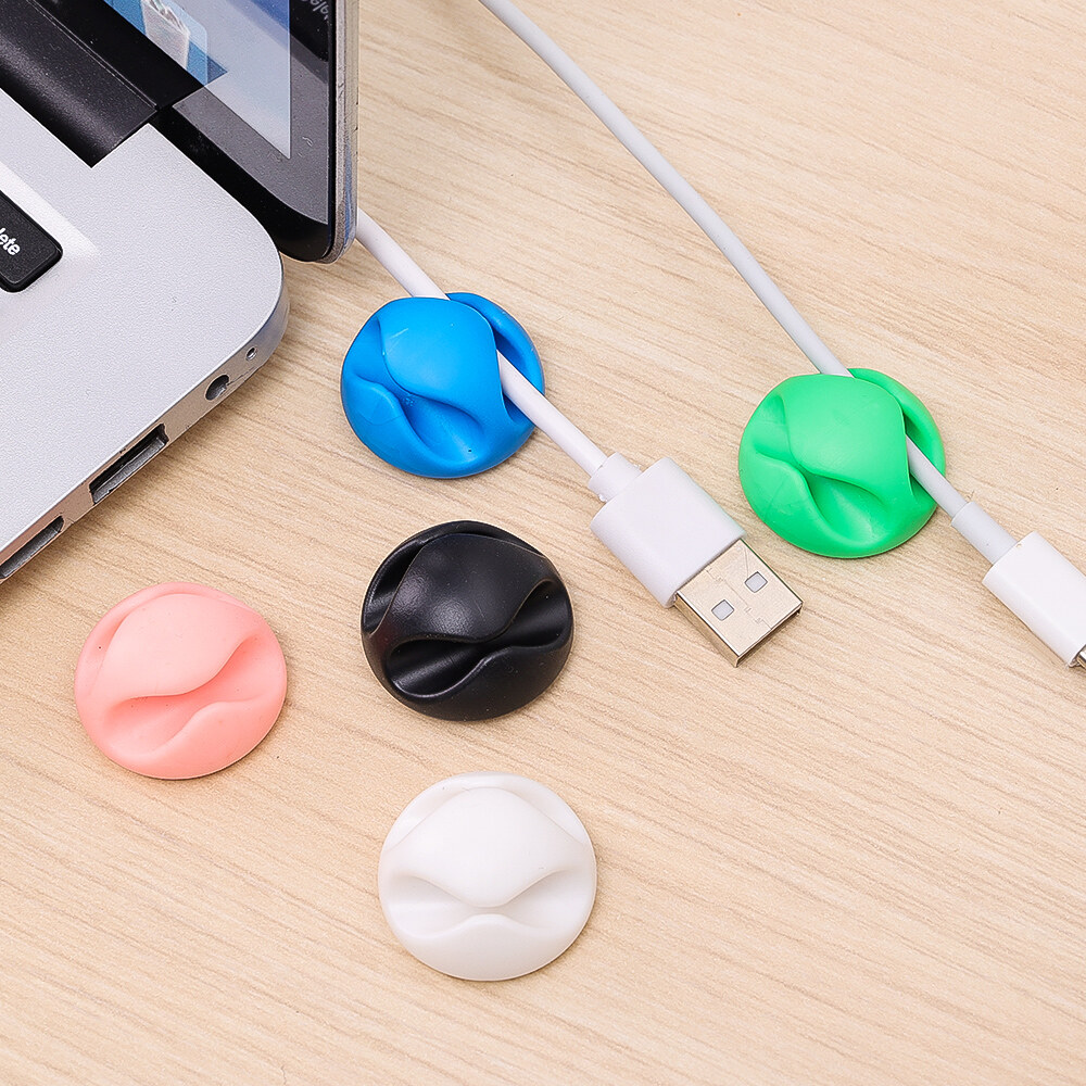 Cable Organizer Silicone USB Cable Winder Flexible Cable Management Clips for Mouse Earphone Holder
