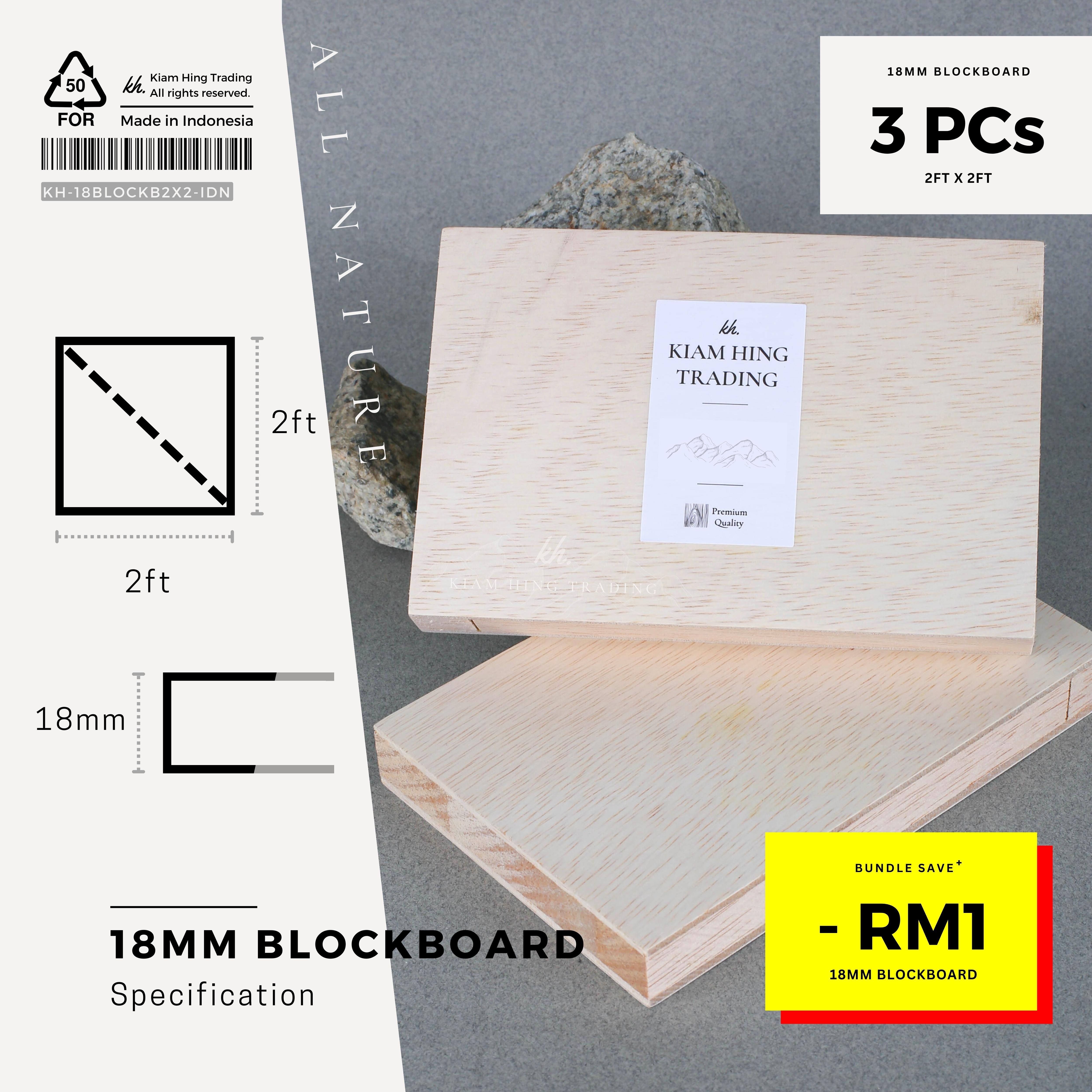 18mm Block Board (2ft x 2ft) DIY board sheet | timber panel wood ...
