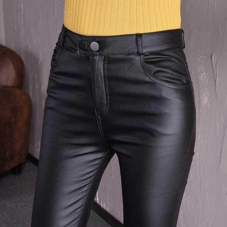 women wearing leather pants