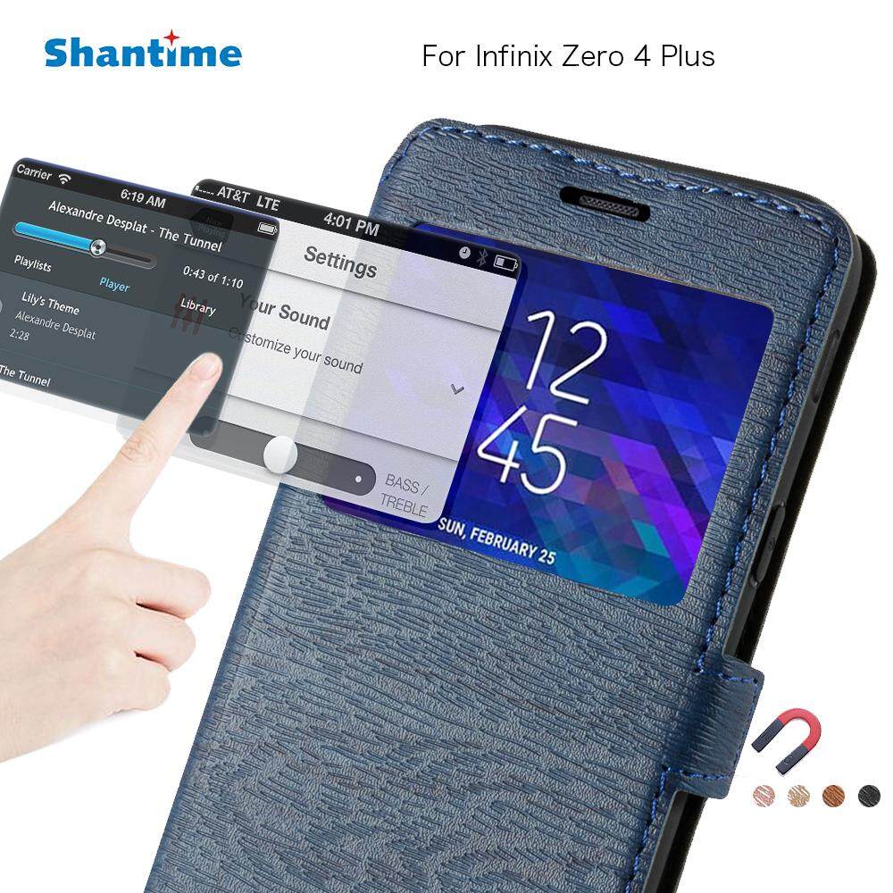Telepon Kulit PU Tas Case untuk Infinix Zero 4 PLUS Flip Case untuk Infinix Zero 4 Plus View Jendela Pesan Case Lembut karet Silikon Penutup Belakang