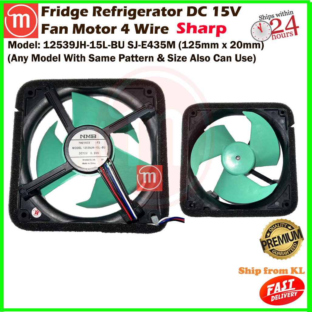 Sharp Fridge Refrigerator 12539JH15LBU DC 15V Fan Motor 4 Wire (125 x