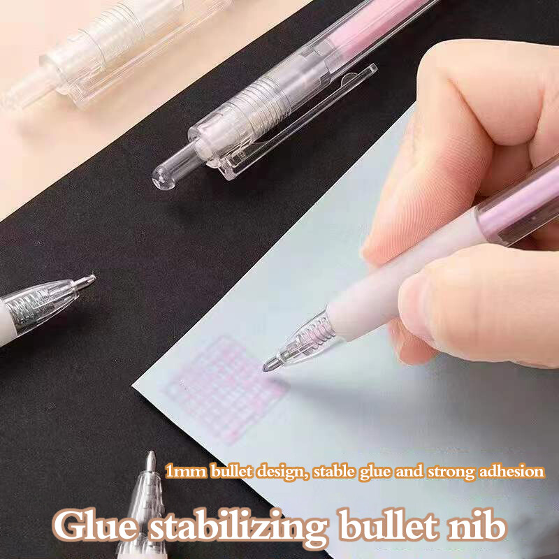 Behoo Solid Glue Stick Pen Press Pen Scrapbook Quick Dry Glue Pen High Viscosity Solid Glue Sticks Handmade Stationery Supplies Pens