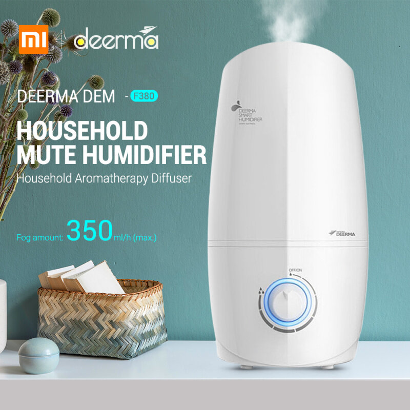 Deerma Air Humidifier 3L Aroma Mist Maker Family Mini Knob Air Purify Moisturizer Household Ultrasonic Air Humidification Singapore