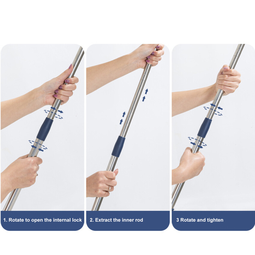 2 In 1 Window Mesh Screen Brush Window Cleaner Magic Broom Wiper Telescopic Long Handle Window Mop Squeegee Wiper Cleaning Tool