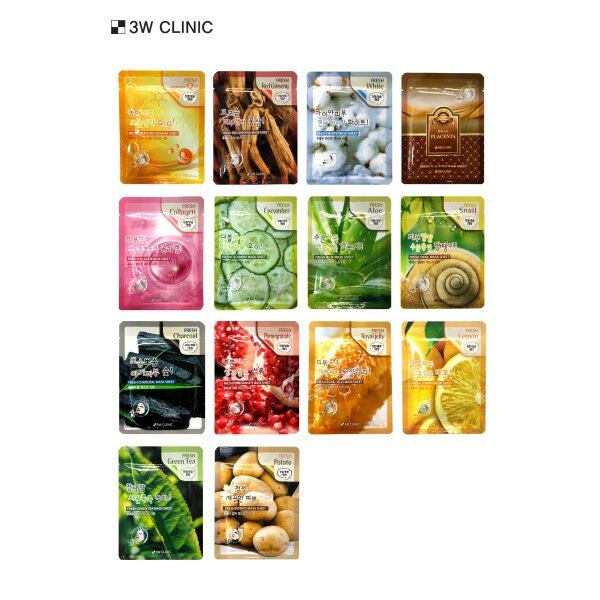 [3W CLINIC] Fresh Facial Mask 23ml 1 Sheet