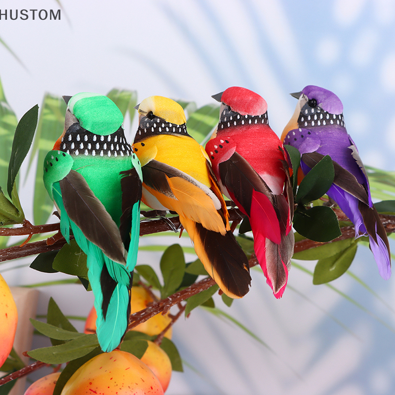 [HUSTOM] 1Pc Artificial Birds Simulation Feather Birds Model Garden Decor Emulation Birds